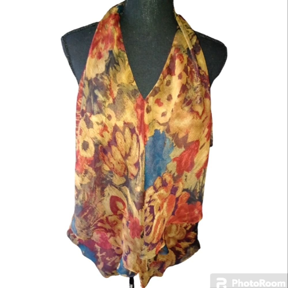 Lauren Ralph Lauren Sleeveless Floral Ruffled Top